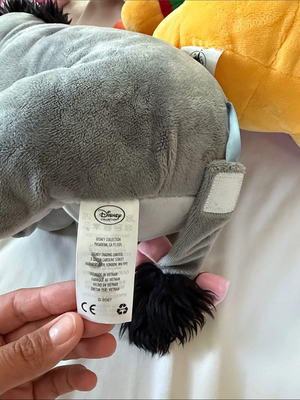 Disney Grey Eeyore Plush with Pink-Eared Detail
